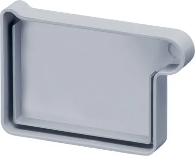 Produktbild von INEFA Dachrinnen Endstück Kastenrinne PVC NW83 / 83mm, rechts Grau Dachrinnenzubehör, einfache Steckmontage,  Germany