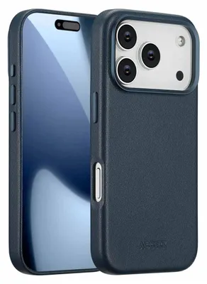Produktbild von Accezz MagSafe Leather Backcover iPhone 17 Pro - Nightfall Blue