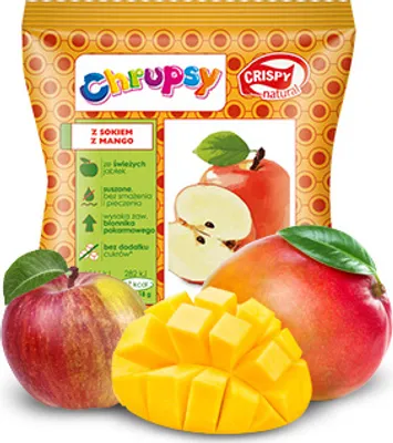 Obrázok produktu pre Jablkové lupienky s prírodnou mangovou šťavou 18g CRISPY