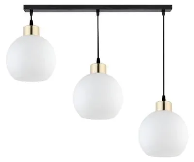 Produktbild von KAR-LIGHTING Pendelleuchte 3-flammig Schwarz aus Stahl und Glas – höhenverstellbar, für Esszimmer, E27