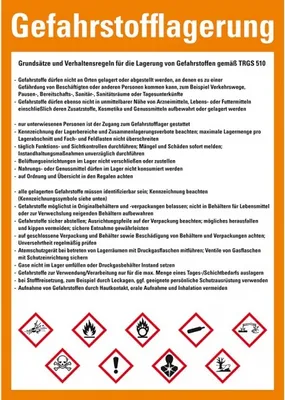Produktbild von Dreifke® Schild I Aushang Grundsätze und Verhaltensregeln Gefahrstofflagerung...