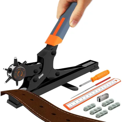 Produktbild von Lochzange für Leder & Gürtel mit Hebelübersetzung, 6 Lochgrößen (2-4,5 mm)