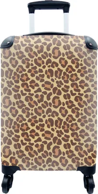 Produktbild von MuchoWow® MuchoWow® Koffer Handgepäck Trolley Rollkoffer Kleine Reisekoffer mit 4 Rollen - Muster - Leopard - Pelz - Cabin Size < 55x40x23 cm & 55x40x20 cm - Fotokoffer - Kabinenkoffer - Boardgepäck -