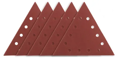 Image de Papier abrasif triangulaire à fixation auto-agrippante K180 avec 12 trous, 5 pièces