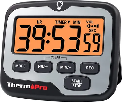 Zdjęcie produktu dla ThermoPro TM01 Timer kuchenny Zegar kuchenny z zegarem cyfrowym i stoperem do 99 godz., 99 min, 59 sek., regulowaną głośnością alarmu, uchwytem magnetycznym, bateriami w zestawie.