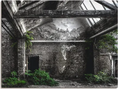 Produktbild von ARTland Leinwandbild Lost Place - alte Fabrik Größe: 40x30 cm