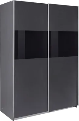 Produktbild von Schwebetürenschrank Bramfeld Kleiderschrank Ausfürung wählbar,Graphit / Schwarzglas,135x64x198cm