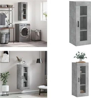 Produktbild von vidaXL Wandschrank Betongrau 34,5x34x90 cm - Wandschrank - Wandschränke - Schrank - Lagerschrank