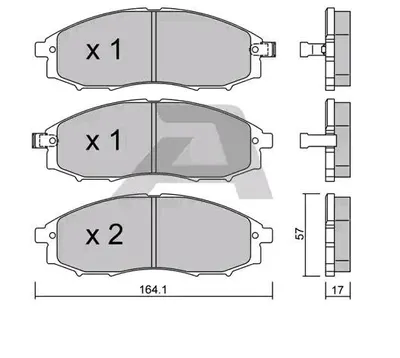 Produktbild von AISIN Bremsbeläge Satz Vorne Bremsklötze für NISSAN NP300 Navara Pickup (D40) BPNI-1903