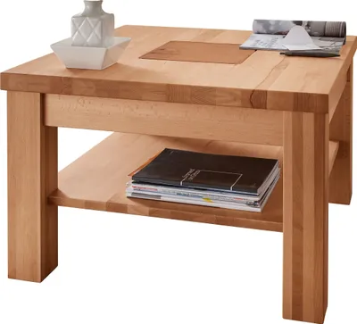 Produktbild von Couchtisch "WZ-0315" aus Kernbuche in natur geölt. Abmessungen (BxHxT) 70x45x70 cm