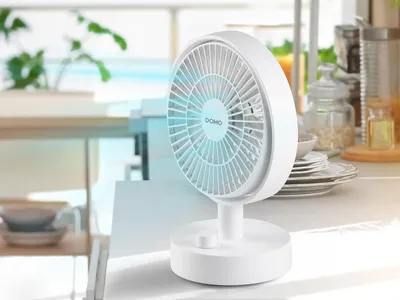 Produktbild von DOMO DO8181 Tischventilator Mini mit USB-C – Tischventilator mit Akku bis 8h – 10 Stufen & Natürliche Brise – USB-C –Oszillation – Kompakt für Büro – Schlafzimmer & Reisen