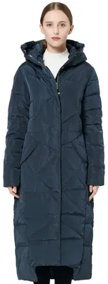 Produktbild von Orolay Damen Daunenmantel mit Kapuze Lange Winterjacke Winddichte Gesteppte Ober