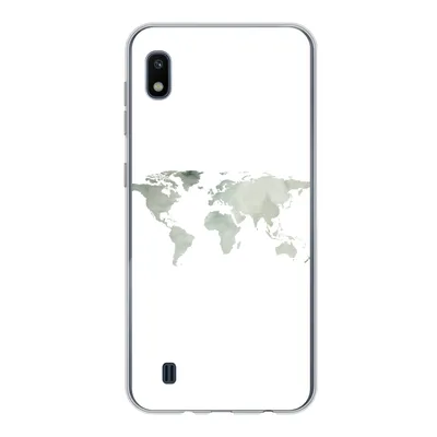 Produktbild von MuchoWow® Handyhülle Schutzhülle Hülle für Samsung Galaxy A10 Weltkarte - Grün - Grau Silikon Softcase Handy Hülle - Schutzhülle