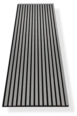 Image de Panneaux acoustiques HAGEFOL® en bois, dimensions 240x60 cm, couleur : gris, feutre : noir, panneaux muraux en bois