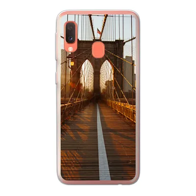 Produktbild von MuchoWow® Handyhülle Schutzhülle Hülle für Samsung Galaxy A20e Brooklyn Bridge in New York bei Sonnenuntergang Silikon Softcase Handy Hülle - Abdeckung