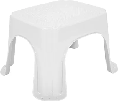Produktbild von Hega Hogar Hocker - weis - 27 x 23 cm - Kunststoff - rutschfest