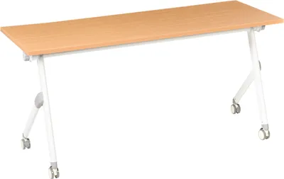 Produktbild von BELIANI Schreibtisch Braun u. Weiß 160 x 60 cm Klappbar Faltbar mit Rollen Mobil Bürotisch für Homeoffice Büro Modernes Design