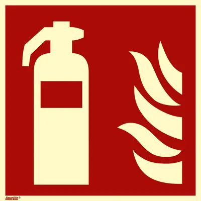 Produktbild von Feuerlöscherzeichen "Feuerlöscher" [F001], Kunststoff (1 mm), 300 x 300 x 1 mm, langnachleuchtend, 55 / 8 mcd, LimarLite®, ASR A1.3 / ISO 7010