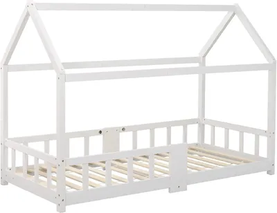 Productafbeelding van Kinderhuisbed van grenenhout 90 x 200 cm met huisvorm