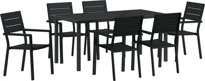 Obrázok produktu pre Záhradný jedálenský set 7 pcs Čierna