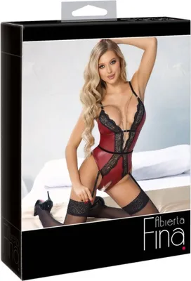 Zdjęcie produktu dla Abierta Fina Body Czerwono-Czarne z Koronką XL Regulowane Łańcuszki