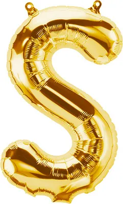 Produktbild von Folienballon Buchstabe S, gold, ca. 80 cm, für Luftbefüllung