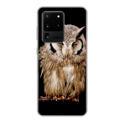 Produktbild von MuchoWow® Handyhülle Schutzhülle Hülle für Samsung Galaxy S20 Ultra Eule - Vogel - Schwarz Silikon Softcase Handy Hülle - Karteninhaber