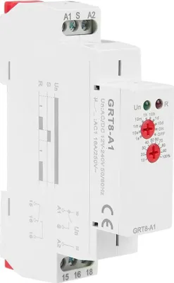 Produktbild von GRT8-A1 Mini Einschaltverzögerungsrelais, DIN-Schienenmontage, AC/DC 12V-240V, Einstellbare Verzögerungszeit, kompakt und leistungsstark