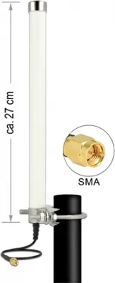 Produktbild von DeLOCK 12433, 6,5 dBi, 50 Ohm, 360°, 60°, Omnidirektionale Antenne, SMA