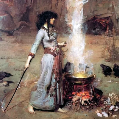 Obrázok produktu pre John William Waterhouse Art Print Obraz - Magický kruh, 1886 (100 x 100 cm)