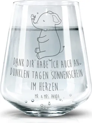 Produktbild von Mr. & Mrs. Panda Trinkglas Elefant Biene - Transparent - Geschenk, Liebesspruch, Lustige Sprüche, Hochzeitsgeschenk, Dekoglas, Trinkgefäß, Becherglas, Liebe, Jahrestag