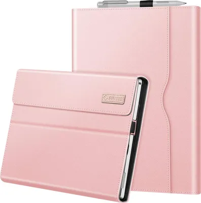 Produktbild von Fintie Hülle für Microsoft Surface Pro 7+ / Pro 7 / Pro 6 / Pro 5 / Pro 4 / Pro 3 - Multi-Sichtwinkel Kunstleder Tasche Schutzhülle mit Dokumentschlitze, Type Cover kompatibel, Roségold