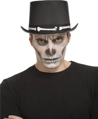 Immagine prodotto di Cappello a cilindro scheletro Cappello scheletro per Halloween in bianco e nero