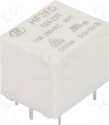 A single white electronic relay with pins.