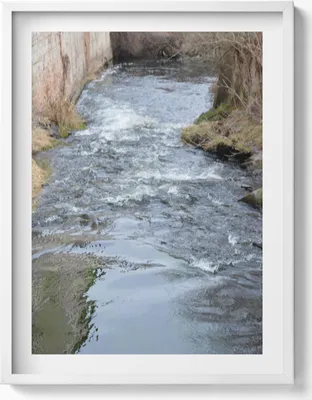 Produktbild von Tasovice Fluss Dyje Moravia– Wandbild mit Rahmen – Gerahmtes Bild  – Wanddekoration – 60x80 cm –  Weiß Rahmen
