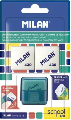 Produktbild von Milan Schulbleistift Mit Blisterverpackung + 2 Ersatzradiergummis Durchsichtig  Durchsichtig One Size