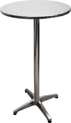 Zdjęcie produktu dla Stół barowy, nowoczesny stół bistro, aluminium i stal, 60 x 110 cm