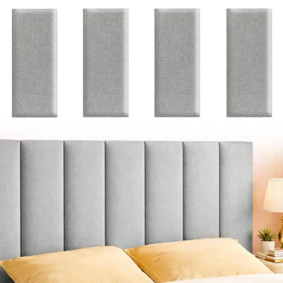 Wandkissen-Set 4er, 40x20 cm, selbstklebend, hellgrau