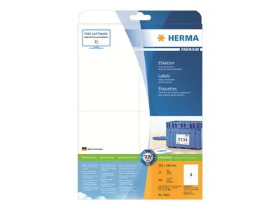 Image de HERMA 5063 Étiquettes Premium A4 105x148 mm blanc mat 100 pcs.