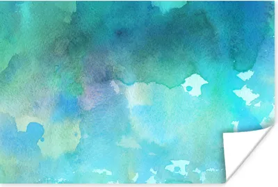 Produktbild von MuchoWow® Poster Aquarell - Grün - Blau 120x80 cm - Bilder