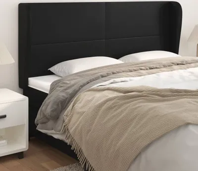 Produktbild von vidaXL Kopfteil mit Ohren Schwarz 163x23x118/128 cm Kunstleder - Kopfteil - Kopfteile - Bett-Kopfteil - Bettkopfteil