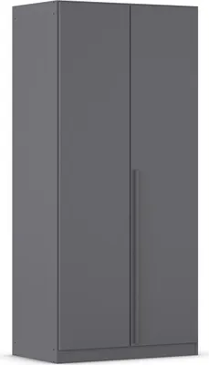 Produktbild von Drehtürenschrank >Alba< in grau metallic, Holzwerkstoff - 91x197x56cm (BxHxT)