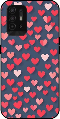 Produktbild von Smartphonica Telefon Fall fit für Oppo A94 5G mit rosa und roten Herzen Impressum - TPU Backcover Fall mit rosa und roten Herzen Design