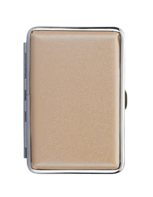 Produktbild von ZIGARETTENETUI "SHINY" mit Glitzer für 12 Zigaretten aus Metall Leder Optik Zigarettenbox Zigarettendose Box Dose Hardcase Etui Case 78 (Creme)