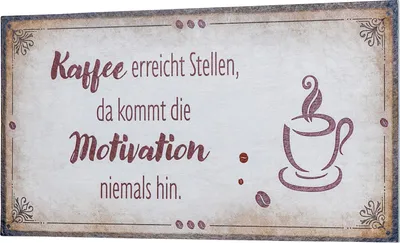 Produktbild von Wandbild 40x20cm Kaffee Motivation Spruch Wandschild Küche Wanddeko Bild Schild