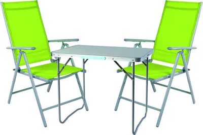 Produktbild von 3-teiliges Campingmöbel Set Aluminium Textilen Lime