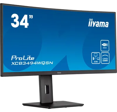 Obrázok produktu pre iiyama ProLite XCB3494WQSN-B5 34" UWQHD zakrivený VA panel, 120 Hz, 3440x1440 21:9, 0,4 ms (MPRT), USB-C