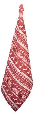 Productafbeelding van Clayre & Eef Keukenhanddoek, 50x85 cm, rood, katoen, met hertenprint