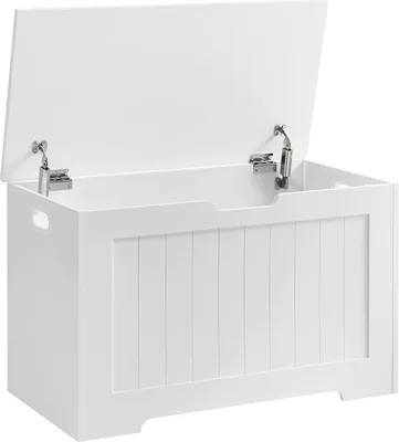 Zdjęcie produktu dla Biała ławka z pojemnikiem 76x48x40 cm, nośność 136 kg