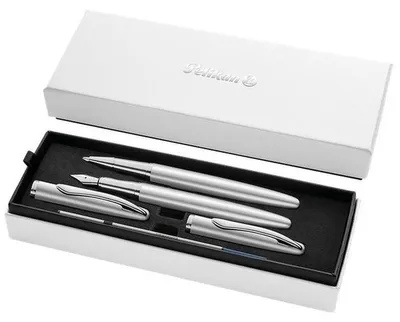Obrázok produktu pre Pelikan Jazz, Strieborná, 2 kusov, Guľôčkové pero + Plniace pero